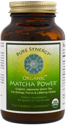 Organic Matcha Power, 2.1 oz (60 g) by The Synergy Company, 補品，超級食品 HK 香港