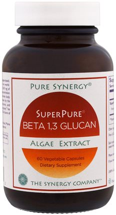 SuperPure, Beta 1.3 Glucan, Algae Extract, 60 Veggie Caps by The Synergy Company, 補充劑，β-葡聚醣 HK 香港