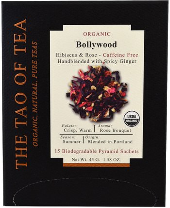 Organic Bollywood, 15 Pyramid Sachets, 1.58 oz (45 g) by The Tao of Tea, 食物，涼茶，維生素c，玫瑰果 HK 香港
