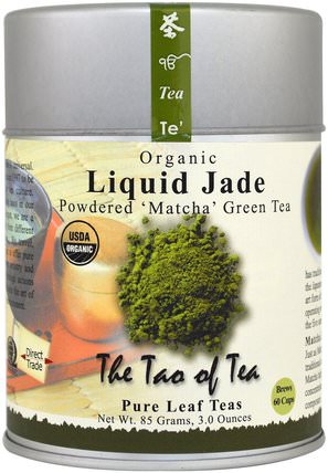 Organic Powdered Matcha Green Tea, Liquid Jade, 3 oz (85 g) by The Tao of Tea, 食物，涼茶，綠茶，抹茶綠茶 HK 香港
