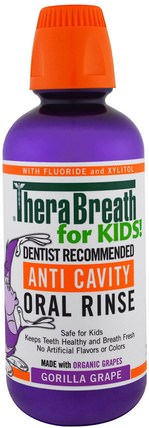 Anti Cavity Oral Rinse for Kids, Gorilla Grape, 16 fl oz (473 ml) by TheraBreath, 洗澡，美容，口腔牙齒護理，漱口水 HK 香港