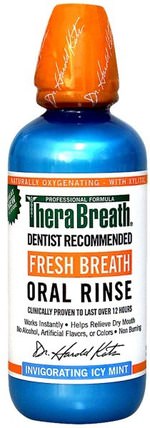 Fresh Breath Oral Rinse, Invigorating Icy Mint Flavor, 16 fl oz (473 ml) by TheraBreath, 沐浴，美容，口腔牙齒護理，木糖醇口腔護理，漱口水 HK 香港