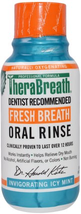 Fresh Breath Oral Rinse, Invigorating Icy Mint Flavor, 3 fl oz (88.7 ml) by TheraBreath, 洗澡，美容，口腔牙齒護理，口腔衛生用品，健康，口乾 HK 香港