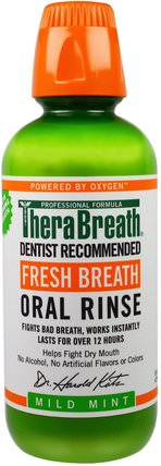 Fresh Breath, Oral Rinse, Mild Mint, 16 fl oz (473 ml) by TheraBreath, 洗澡，美容，口腔牙齒護理，漱口水 HK 香港
