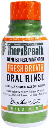 Fresh Breath Oral Rinse, Mild Mint Flavor, 3 fl oz (88.7 ml) by TheraBreath, 洗澡，美容，口腔牙齒護理，口腔衛生用品，健康，口乾 HK 香港