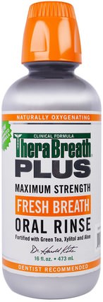 Plus Maximum Strength Fresh Breath Oral Rinse, 16 fl oz (473 ml) by TheraBreath, 沐浴，美容，口腔牙齒護理，木糖醇口腔護理，漱口水 HK 香港