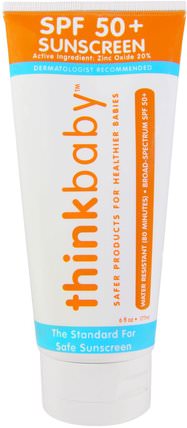Thinkbaby, Sunscreen, SPF 50+, 6 fl oz (177 ml) by Think, 洗澡，美容，防曬霜，thinkbaby類，spf 50-75 HK 香港
