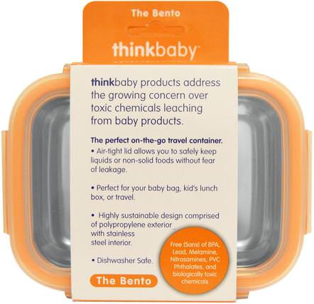 Thinkbaby, The Bento Box, Orange, 9 oz (250 ml) by Think, 兒童健康，兒童食品，thinkbaby類別 HK 香港