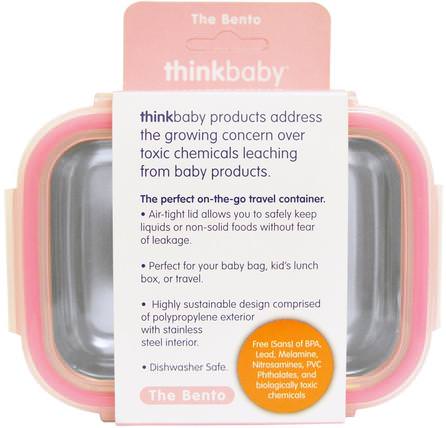 Thinkbaby, The Bento Box, Pink, 9 oz (250 ml) by Think, 兒童健康，兒童食品，thinkbaby類別 HK 香港