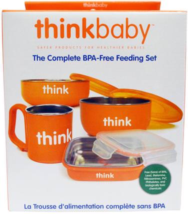 Thinkbaby, The Complete BPA-Free Feeding Set, Orange, 1 Set by Think, 兒童健康，兒童食品，thinkbaby類別 HK 香港