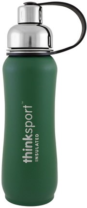 Thinksport, Insulated Sports Bottle, Green, 17 oz (500ml) by Think, 運動，健身水瓶振動篩杯 HK 香港