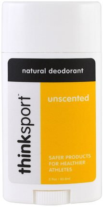 Thinksport, Natural Deodorant, Unscented, 2.9 oz (85.8 ml) by Think, 洗澡，美容，除臭劑 HK 香港