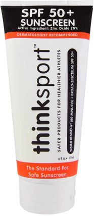 Thinksport, Sunscreen, SPF 50+, 6 fl oz (177 ml) by Think, 浴，美容，防曬霜，spf 50-75 HK 香港