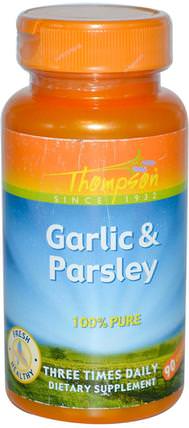 Garlic & Parsley, 90 Capsules by Thompson, 補充劑，抗生素，大蒜 HK 香港