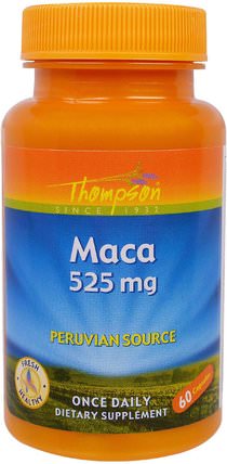 Maca, 525 mg, 60 Capsules by Thompson, 健康，男人，瑪卡，補品，adaptogen HK 香港