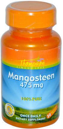 Mangosteen, 475 mg, 30 Veggie Caps by Thompson, 補充劑，抗氧化劑，水果提取物，超級水果，山竹果汁提取物 HK 香港