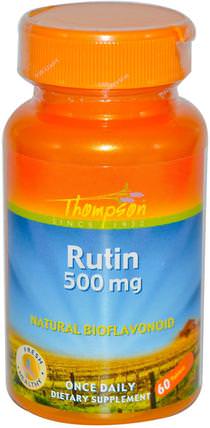 Rutin, 500 mg, 60 Tablets by Thompson, 補充劑，抗氧化劑，蘆丁 HK 香港