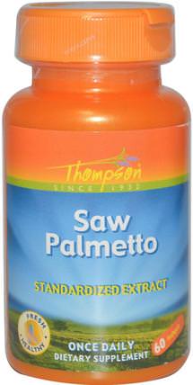 Saw Palmetto Standardized Extract, 60 Softgels by Thompson, 健康，男人 HK 香港
