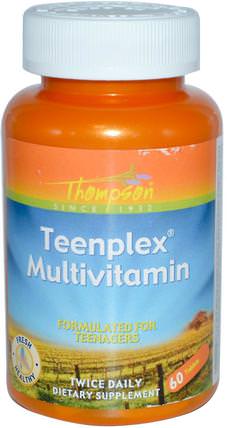 Teenplex Multivitamin, 60 Tablets by Thompson, 維生素，多種維生素，兒童多種維生素 HK 香港