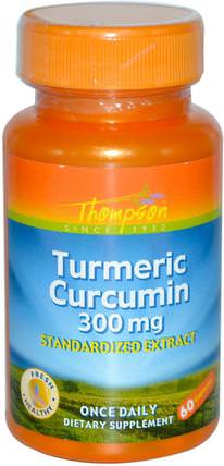 Turmeric Curcumin, 300 mg, 60 Capsules by Thompson, 補充劑，抗氧化劑，薑黃素 HK 香港