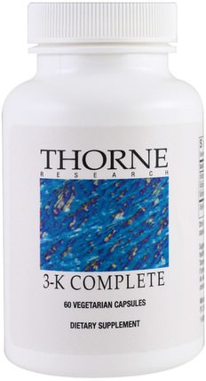 3-K Complete, 60 Veggie Caps by Thorne Research, 維生素，維生素K HK 香港