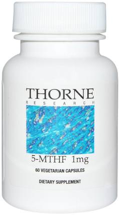 5-MTHF, 1 mg, 60 Vegetarian Capsules by Thorne Research, 維生素，葉酸，5-mthf葉酸（5甲基四氫葉酸） HK 香港