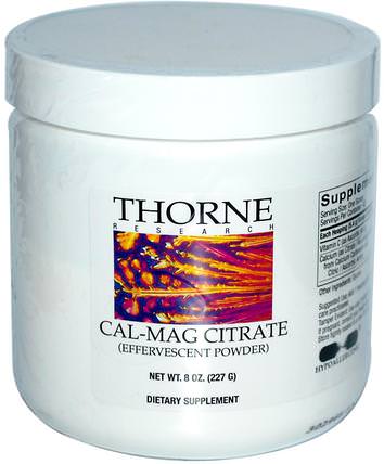 Cal-Mag Citrate, Effervescent Powder, 8 oz (227 g) by Thorne Research, 補品，礦物質，鈣 HK 香港