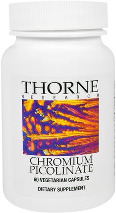 Chromium Picolinate, 60 Vegetarian Capsules by Thorne Research, 補充劑，礦物質，吡啶甲酸鉻 HK 香港
