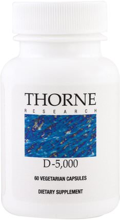 D-5.000, 60 Vegetarian Capsules by Thorne Research, 維生素，維生素D3，免疫支持 HK 香港