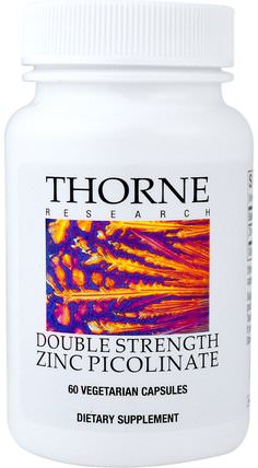 Double Strength Zinc Picolinate 30 mg, 60 Vegetarian Capsules by Thorne Research, 補品，礦物質，鋅 HK 香港