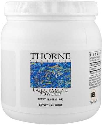L-Glutamine Powder, 18.1 oz (513 g) by Thorne Research, 補充劑，氨基酸，l谷氨酰胺，l谷氨酰胺粉末 HK 香港