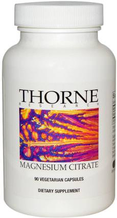 Magnesium Citrate, 90 Vegetarian Capsules by Thorne Research, 補充劑，礦物質，檸檬酸鎂 HK 香港