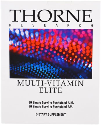 Multi-Vitamin Elite, 30 Single Serving Packets of AM, 30 Single Serving Packets of PM by Thorne Research, 維生素，多種維生素 HK 香港