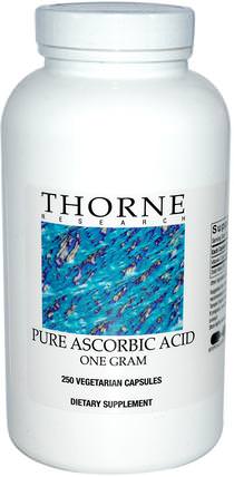 Pure Ascorbic Acid, 250 Vegetarian Capsules by Thorne Research, 維生素，維生素c，維生素c抗壞血酸 HK 香港