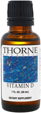 Vitamin D, 1.000 IU, 1 fl oz (30 ml) by Thorne Research, 維生素，維生素D3，免疫支持 HK 香港