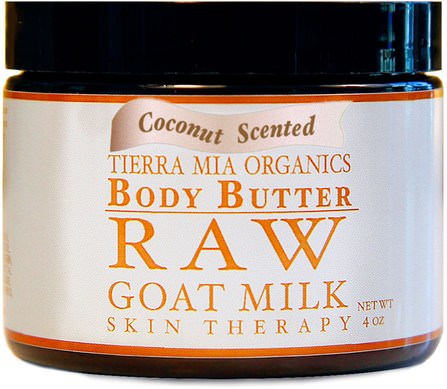 Body Butter, Raw Goat Milk Skin Therapy, Coconut Scented, 4 oz by Tierra Mia Organics, 健康，皮膚，身體黃油 HK 香港