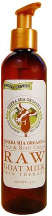 Face & Body Cream, Raw Goat Milk Skin Therapy, Coconut Scented, 7.4 oz by Tierra Mia Organics, 洗澡，美容，潤膚露 HK 香港