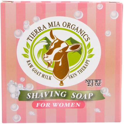 Raw Goat Milk Skin Therapy, Shaving Soap, For Women, 2.5 oz by Tierra Mia Organics, 洗澡，美容，剃須，肥皂 HK 香港