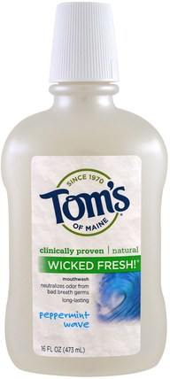 Wicked Fresh!, Mouthwash, Peppermint Wave, 16 fl oz (473 ml) by Toms of Maine, 洗澡，美容，口腔牙齒護理，漱口水 HK 香港
