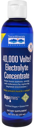 40.000 Volts! Electrolyte Concentrate, 8 fl oz (237 ml) by Trace Minerals Research, 健康，精力 HK 香港