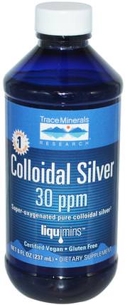 Colloidal Silver, 30 ppm, 8 fl oz (237 ml) by Trace Minerals Research, 補充劑，膠體銀 HK 香港