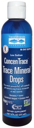 ConcenTrace, Trace Mineral Drops, 8 fl oz (237 ml) by Trace Minerals Research, 補品，礦物質，微量元素 HK 香港