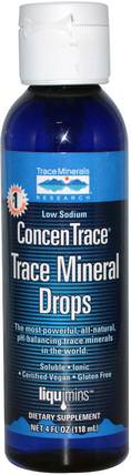 ConcenTrace, Trace Mineral Drops, 4 fl oz (118 ml) by Trace Minerals Research, 補品，礦物質，微量元素 HK 香港