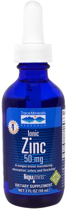 Ionic Zinc, 50 mg, 2 fl oz (59 ml) by Trace Minerals Research, 補品，礦物質，鋅 HK 香港