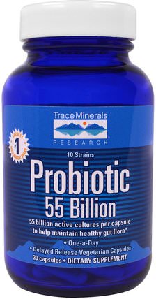 Probiotic, 55 Billion, 30 Capsules by Trace Minerals Research, 補充劑，益生菌 HK 香港