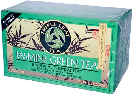 Jasmine Green Tea, 20 Tea Bags.1.4 oz (40 g) by Triple Leaf Tea, 補充劑，抗氧化劑，綠茶 HK 香港