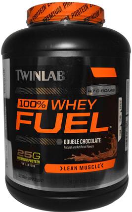 100% Whey Fuel, Double Chocolate, 5 lbs (2.27 kg) by Twinlab, 補充劑，乳清蛋白，運動 HK 香港