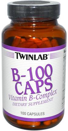 B-100 Caps, 100 Capsules by Twinlab, 維生素，維生素B，維生素B複合物，維生素B複合物100 HK 香港