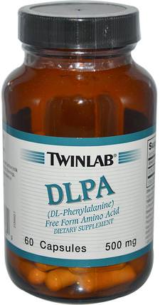 DLPA, 500 mg, 60 Capsules by Twinlab, 補充劑，氨基酸，dl苯丙氨酸（dlpa） HK 香港