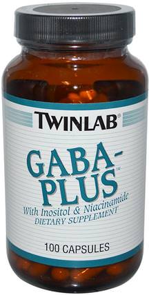 GABA-Plus, with Inositol & Niacinamide, 100 Capsules by Twinlab, 補充劑，gaba（γ氨基丁酸） HK 香港